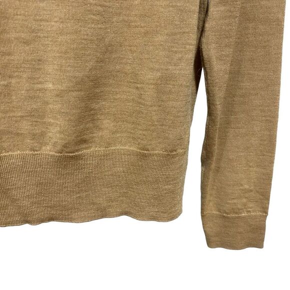 J.Crew Tippi Merino Wool Sweater Lace Collar Details Camel Tan Medium - Picture 7 of 9